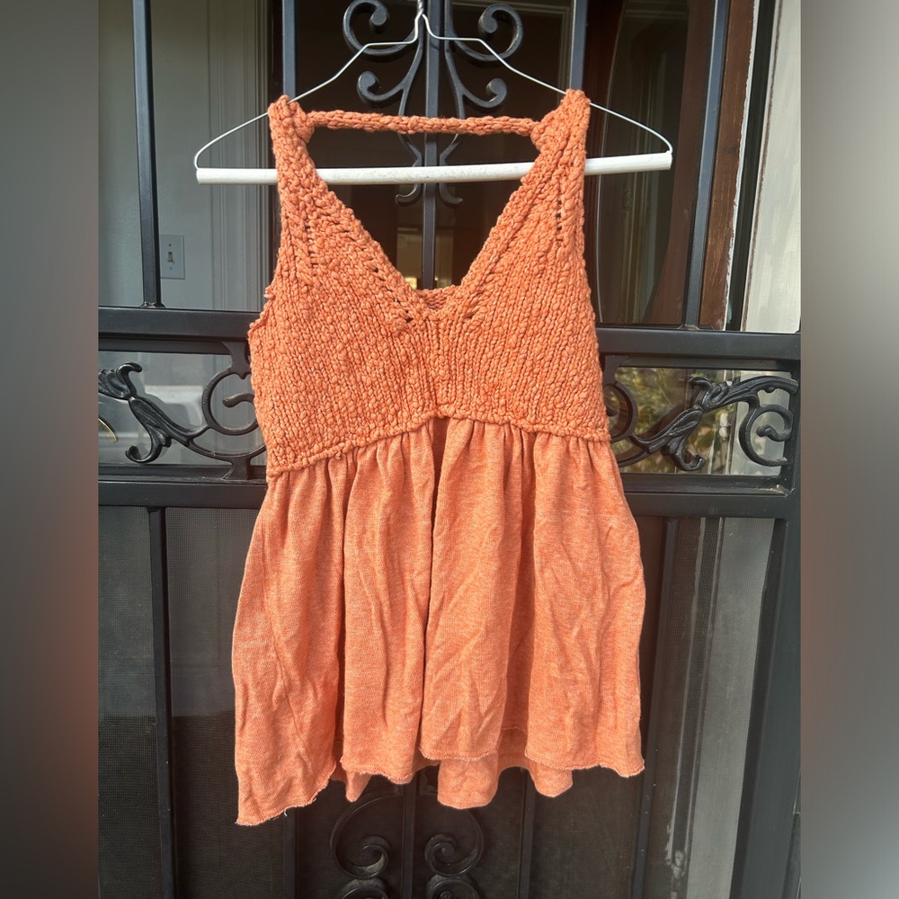 Free People Mountain View Boho Thick Knitted‎ Wool Blend Tunic Top Size S